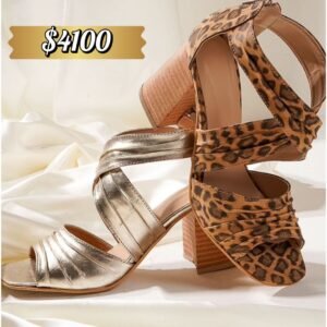 Sandalia taco alto grueso